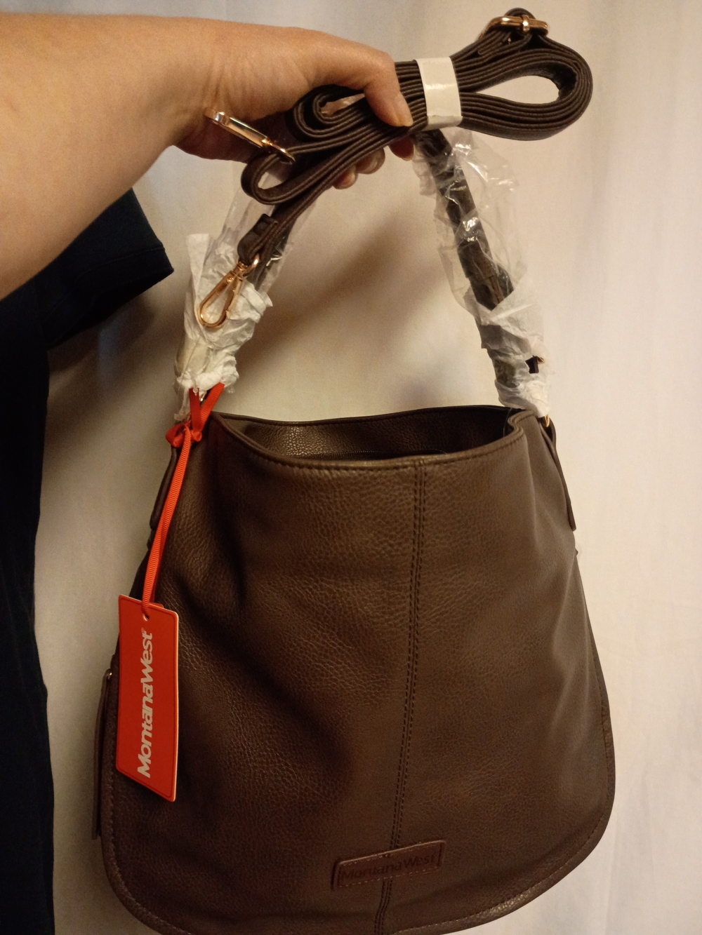 Montana West Brown Leather Hobo Bag